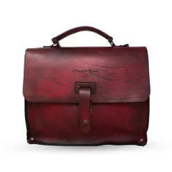 Aktówka - plecak biznesowy z certyfikowanej włoskiej skóry "Toscana" Czerwony
