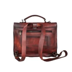 Aktówka - plecak biznesowy z certyfikowanej włoskiej skóry "Toscana" Chianti