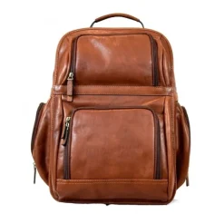 Bardzo duży i dobrze wyposażony skórzany plecak podróżny "Santacroce"