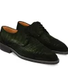 Buty męskie Skóra gładka z krokodyla zielony ciemny
