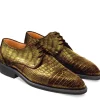 Buty męskie Skóra gładka z krokodyla oliwkowy