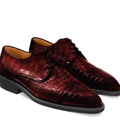 Buty męskie Skóra gładka z krokodyla chianti