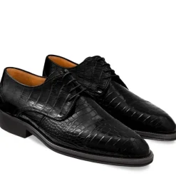 Buty męskie Skóra gładka z krokodyla czarny