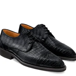 Buty męskie Skóra gładka z krokodyla szary ciemny