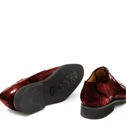 Buty męskie Skóra gładka z krokodyla chianti