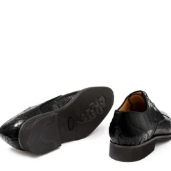Buty męskie Skóra gładka z krokodyla czarny