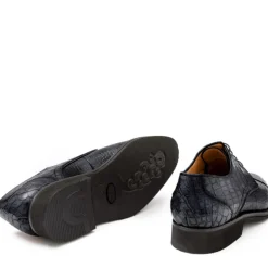 Buty męskie Skóra gładka z krokodyla szary ciemny