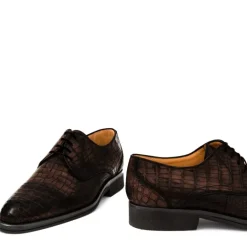 Buty męskie Skóra gładka z krokodyla Kawowy