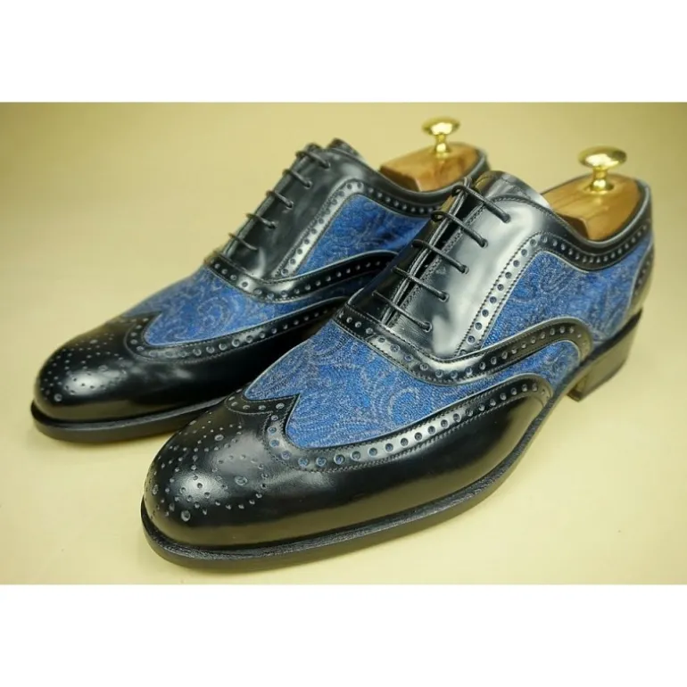 Buty męskie skórzane sznurowane "Filiberto" BL