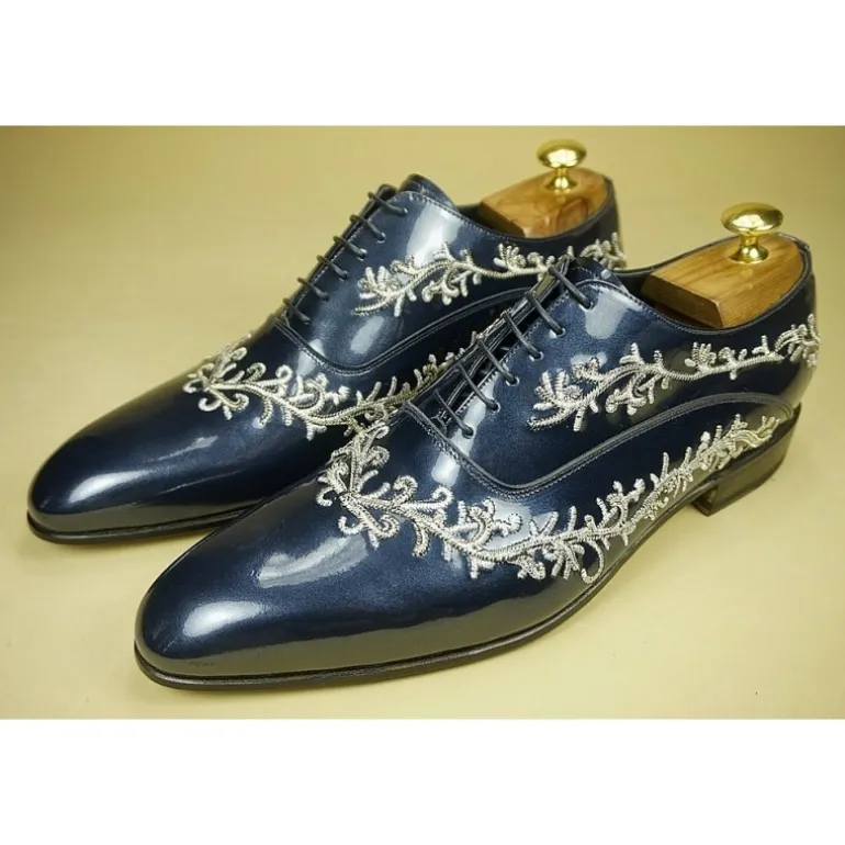 Buty męskie skórzane sznurowane "Ambrogio" BL