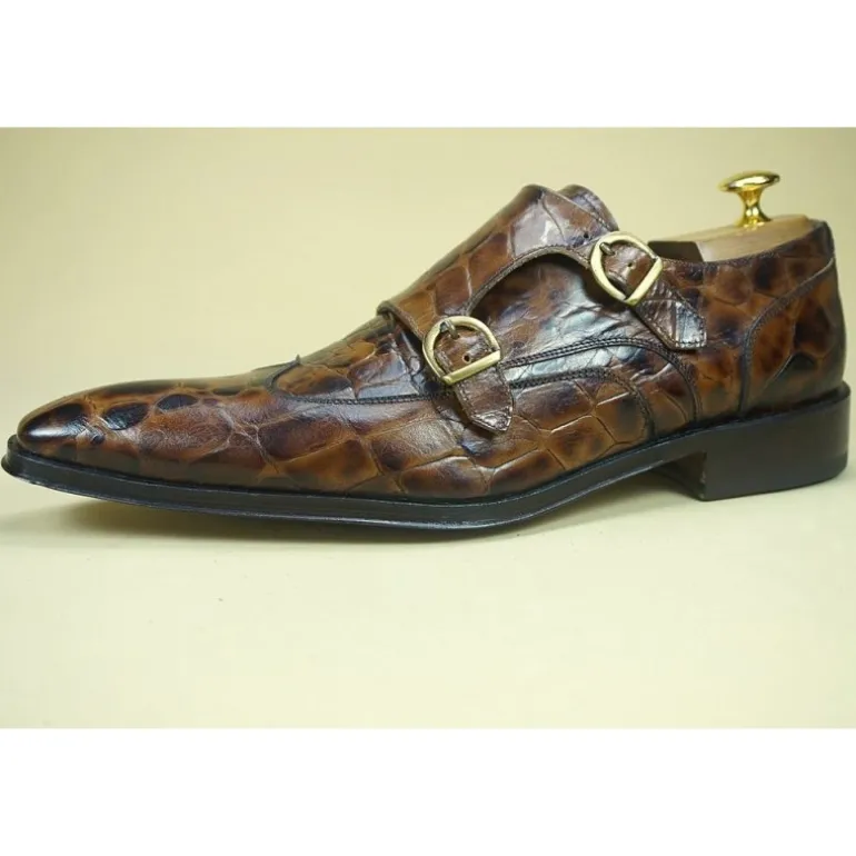 Buty męskie skórzane ze sprzączką "Walter"