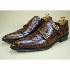 Buty męskie skórzane ze sprzączką "Walter"