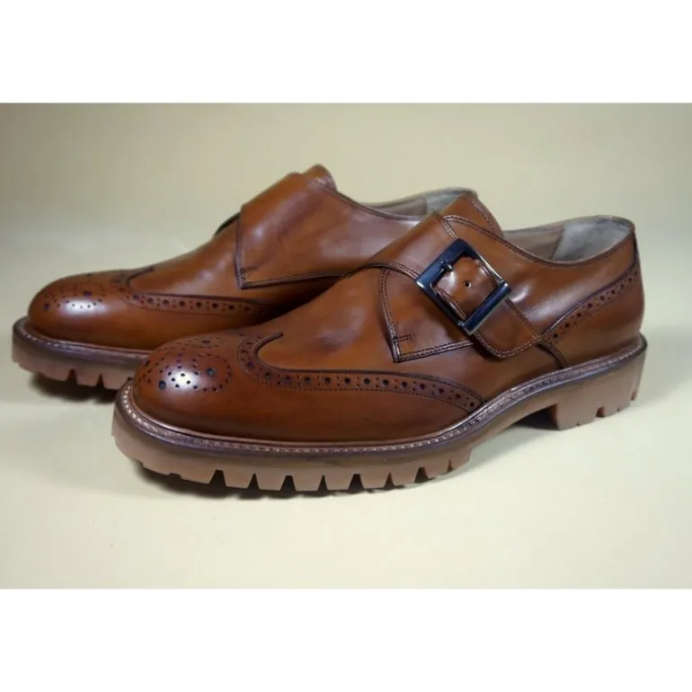 Buty męskie skórzane ze sprzączką "Alfredo"