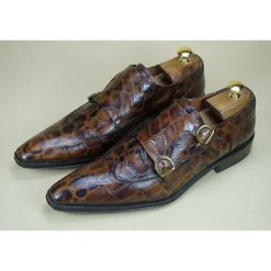 Buty męskie skórzane ze sprzączką "Walter"