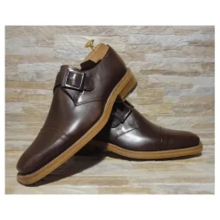 Buty męskie skórzane ze sprzączką "Carlo"