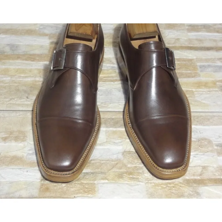 Buty męskie skórzane ze sprzączką "Carlo"