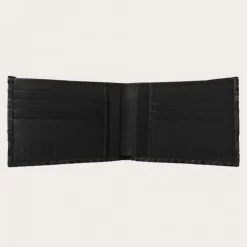 Carny portfel z prawdziwej skóry pytona