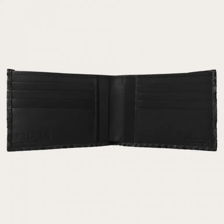 Carny portfel z prawdziwej skóry pytona