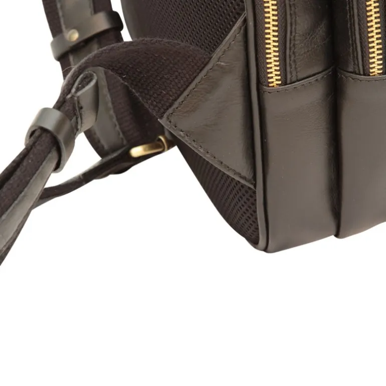 Casualowy plecak na laptopa z miękkiej skóry cielęcej "Baltico II" Czarny