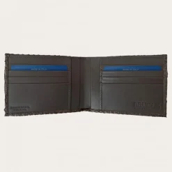 Ciemnobrązowy portfel z prawdziwej skóry pytona