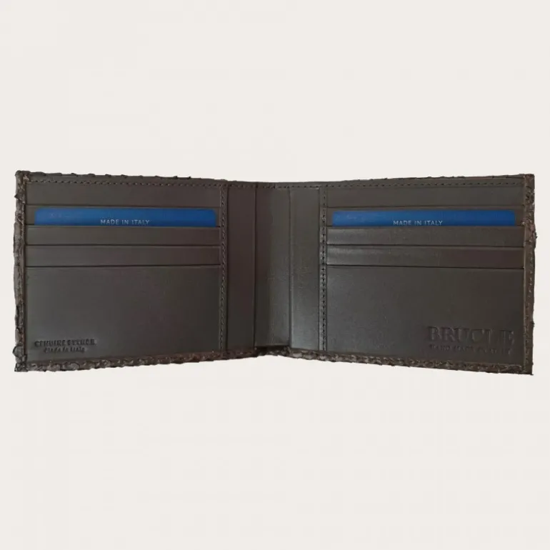 Ciemnobrązowy portfel z prawdziwej skóry pytona