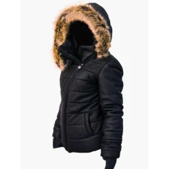 Ciepła i puchowa kurtka Damska skórzana i valtherm  "Unico"