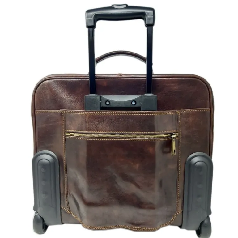 Ekskluzywny walizka na kółkach z prawdziwej włoskiej skóry "Brunello" BC