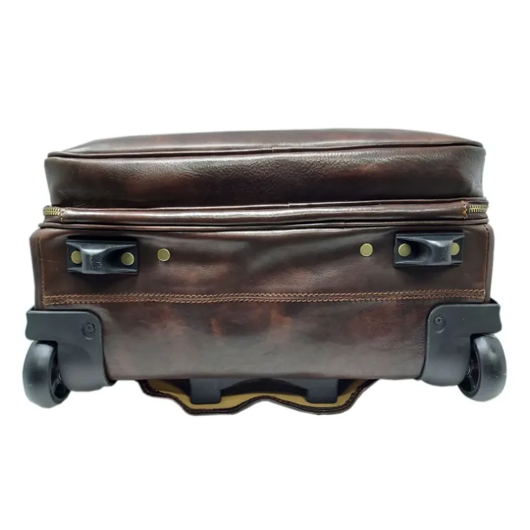 Ekskluzywny walizka na kółkach z prawdziwej włoskiej skóry "Brunello" BC