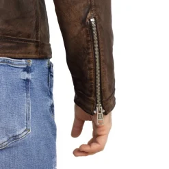 Elegancka kurtka skórzana męska "Deep" Brązowy