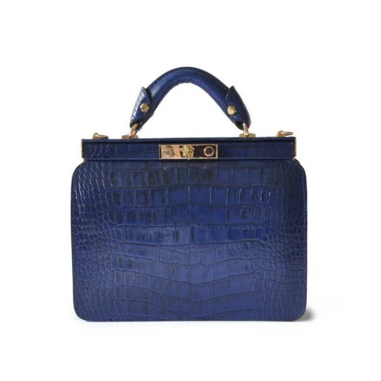 Elegancka skórzana torebka damska z krokodylim wzorem. "Vittoria Colonna" K153