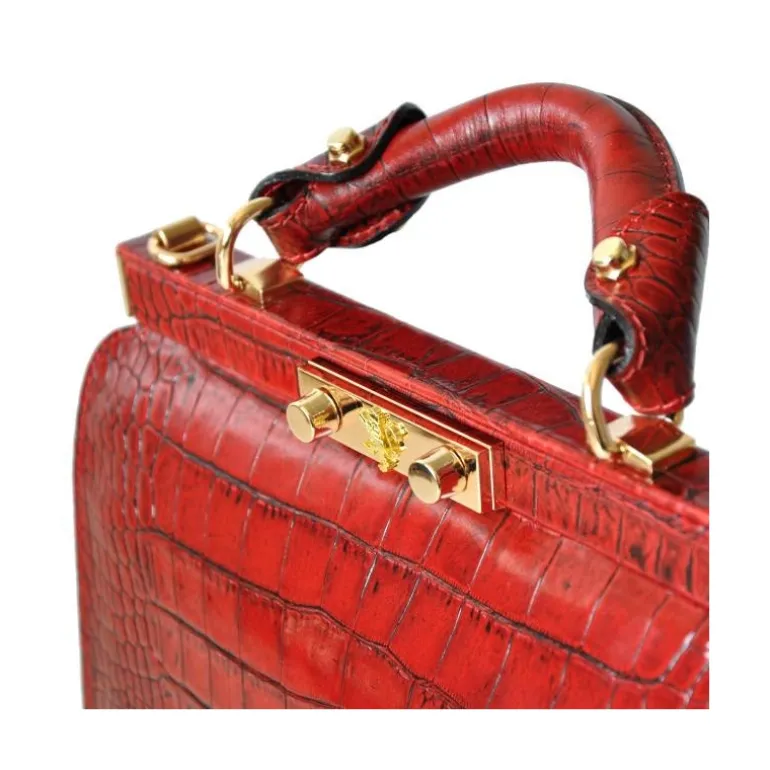 Elegancka skórzana torebka damska z krokodylim wzorem. "Vittoria Colonna" K153