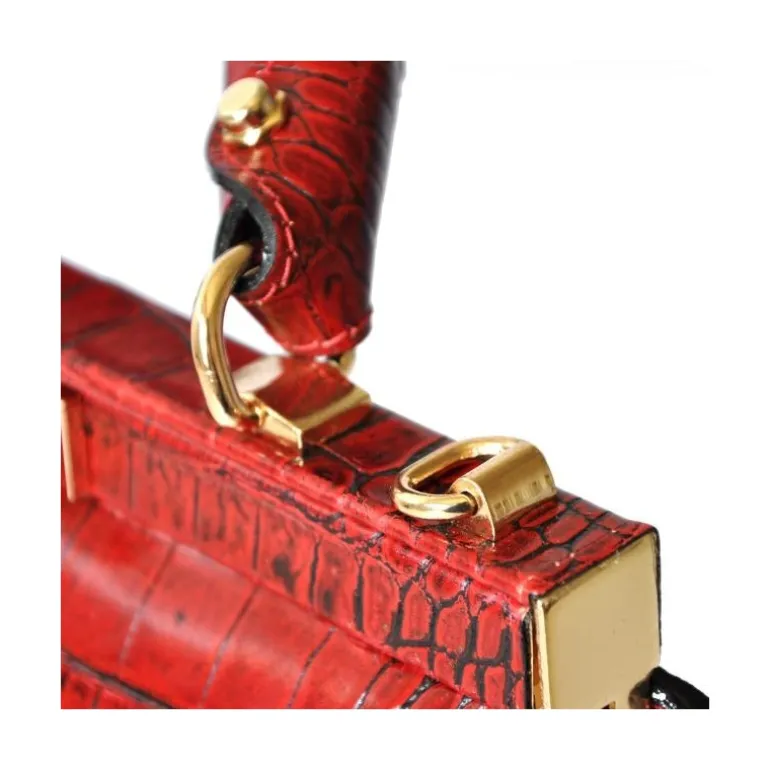 Elegancka skórzana torebka damska z krokodylim wzorem. "Vittoria Colonna" K153