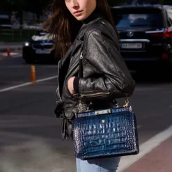 Elegancka skórzana torebka damska z krokodylim wzorem. "Vittoria Colonna" K153