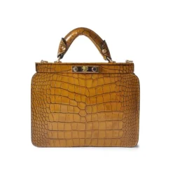 Elegancka skórzana torebka damska z krokodylim wzorem. "Vittoria Colonna" K153