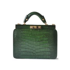 Elegancka skórzana torebka damska z krokodylim wzorem. "Vittoria Colonna" K153