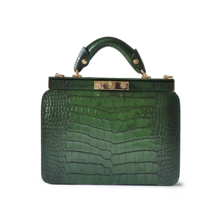 Elegancka skórzana torebka damska z krokodylim wzorem. "Vittoria Colonna" K153