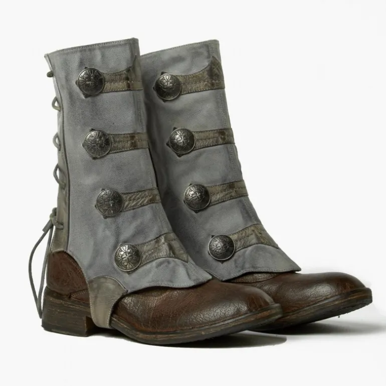 Getry na obuwie ze skóry i płótna Canvas "Ghette Canvas Bottoni" SC