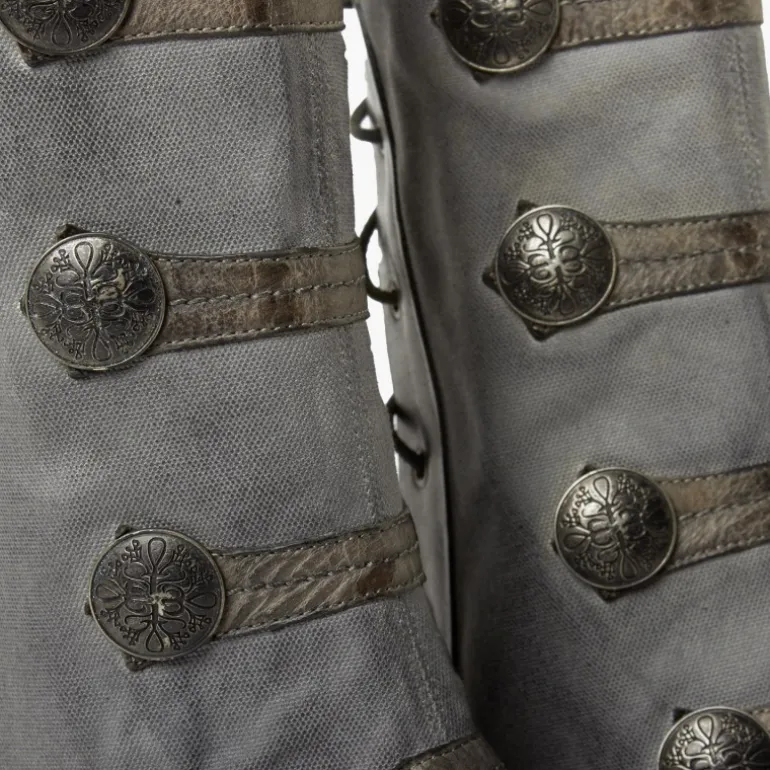 Getry na obuwie ze skóry i płótna Canvas "Ghette Canvas Bottoni" SC