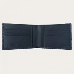 Granatowy portfel z prawdziwej skóry pytona