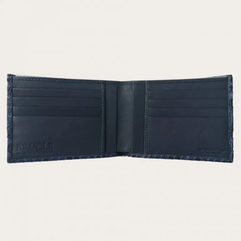 Granatowy portfel z prawdziwej skóry pytona