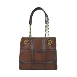 Klasyczna skórzana torba, z łańcuszkiem Made in Italy "Ania"