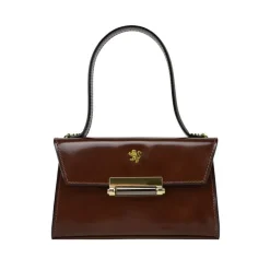 Klasyczna skórzana torebka damska z klapą "Miss Impruneta" R146