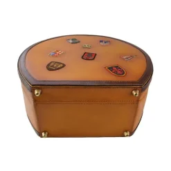 Kuferek na Kapelusz ze skóry, duża