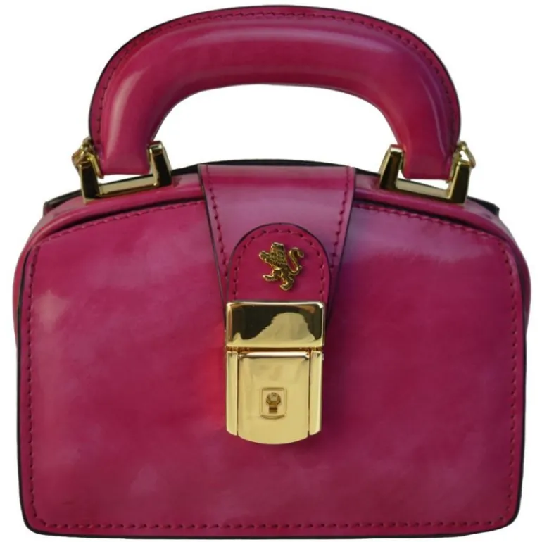 Mała elegancka skórzana listonoszka na rączce. "Lady Brunelleschi" R120/18