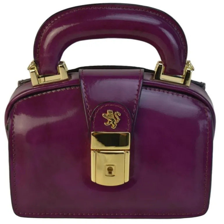 Mała elegancka skórzana listonoszka na rączce. "Lady Brunelleschi" R120/18