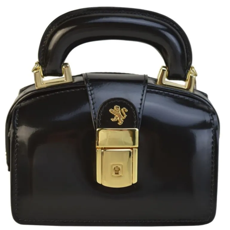 Mała elegancka skórzana listonoszka na rączce. "Lady Brunelleschi" R120/18