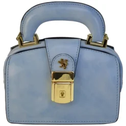 Mała elegancka skórzana listonoszka na rączce. "Lady Brunelleschi" R120/18