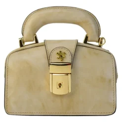 Mała elegancka skórzana listonoszka na rączce. "Lady Brunelleschi" R120/18