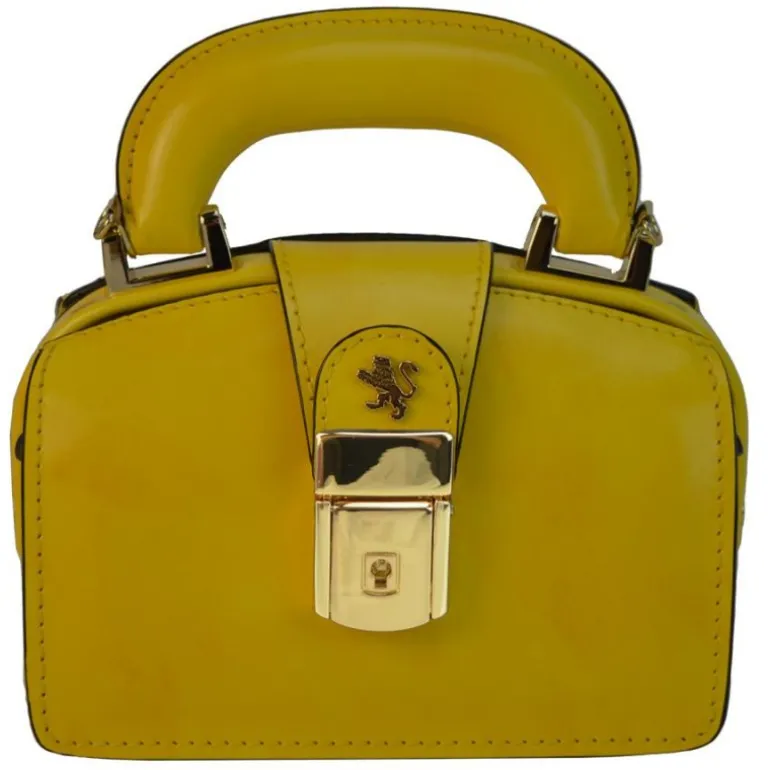 Mała elegancka skórzana listonoszka na rączce. "Lady Brunelleschi" R120/18