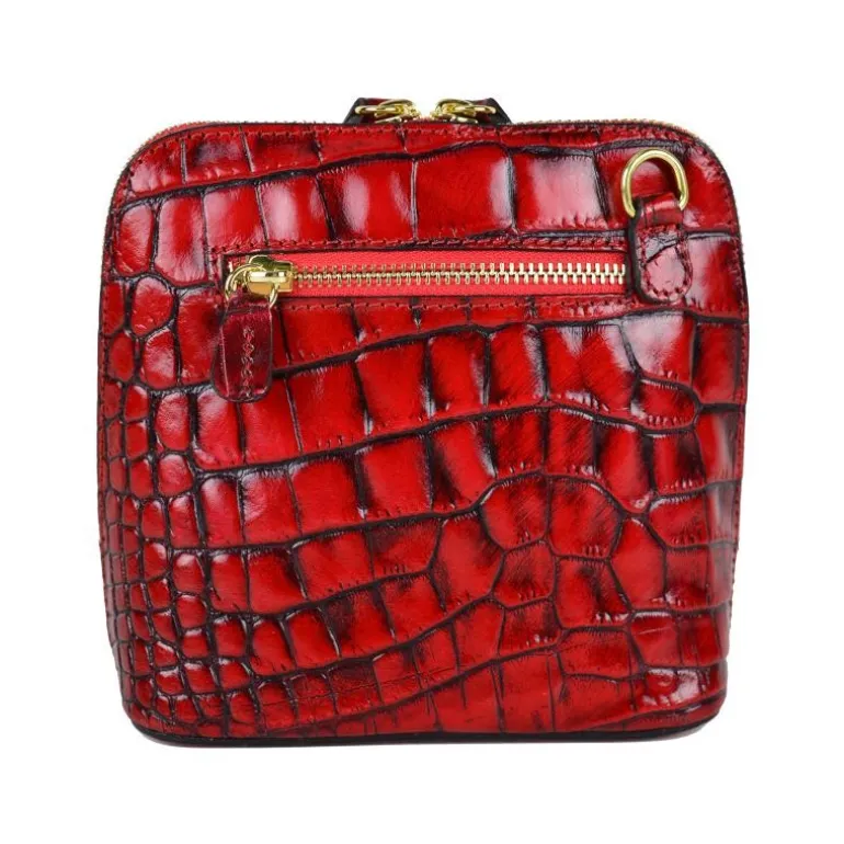 Mała listonoszka damska skórzana z wzorem. "Volterra" K467